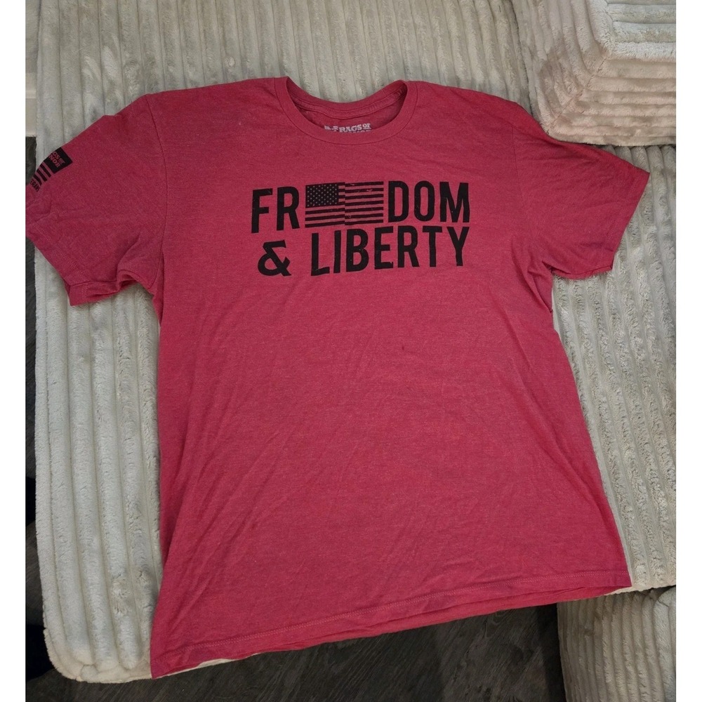 Rags Of Honor Unisex XL Red Freedom & Liberty Graphic T-Shirt Veteran Support